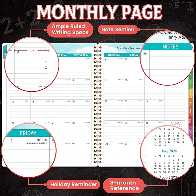 Teacher Planner 2026-2027 - 2026-2027 Teacher Planner Academic Year, Jul. 2026 - Jun. 2027, 9'' x 11'', 2026-2027 Lesson Plan Book for Teacher Academic Year