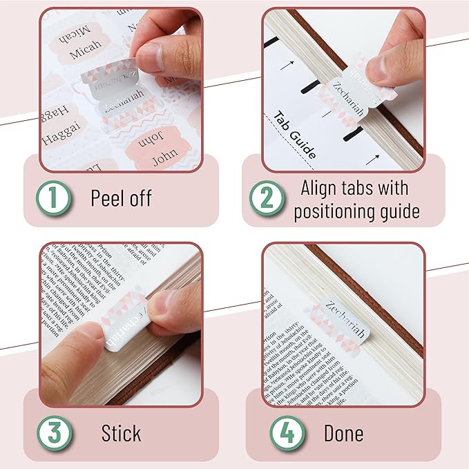Mr. Pen- Bible Tabs, 75 pcs, Modern Grace, Gold Foil Lettering, Laminated Bible Tabs for Women and Men, Large Print Bible Index Tabs, Bible Book Tabs, Bible Labels Tabs