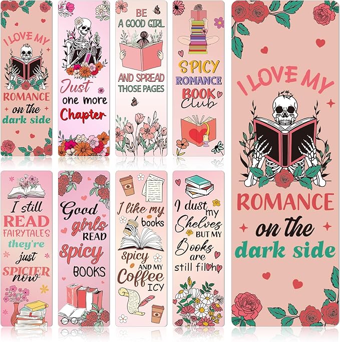 Wxiben Spicy Fairytale Bookmarks Gifts - 24PCS Romance Bookmarks for Women Double Sided Skeleton Hot Girls Book Marks Reading Book Markers for Book Lovers Students Teacher Dark Romance Reader Gift