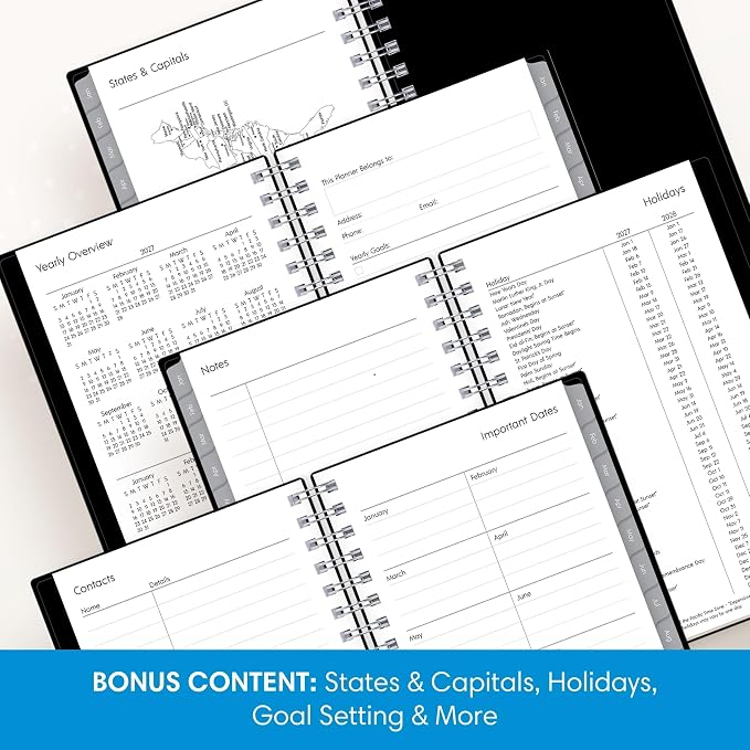 Blue Sky 2027 15-Month Weekly and Monthly Mini Planner Calendar, Includes October 2026 - December 2027, 3.625" x 6.125", Flexible Cover, Wirebound, Laminated Tabs, Enterprise