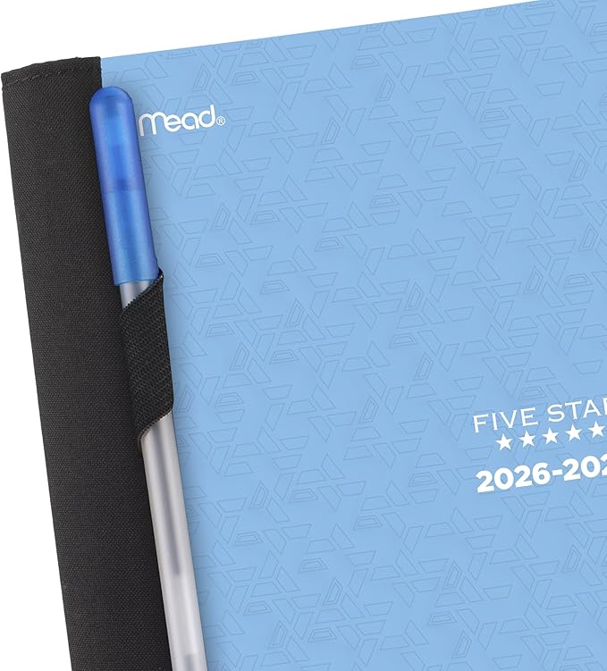 Five Star Planner 2026-2027 Weekly & Monthly Academic 12-Month July-June Advance Student Planner + Study App, 5-1/2" x 8-1/2", Blue (CAW45920)