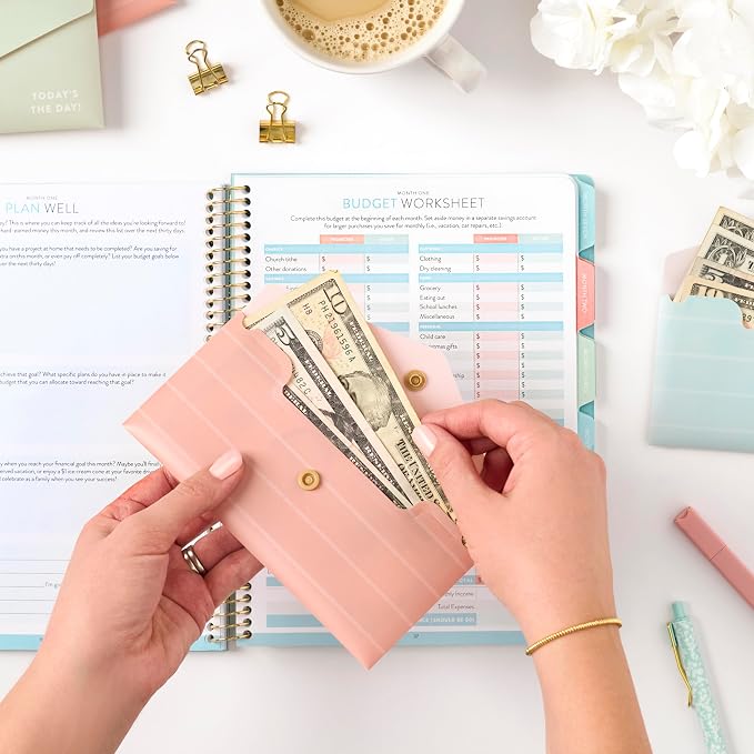 PPP Money Planner | 10 Cash Budget Envelopes | Budget Planner | Annual & Monthly Financial Worksheet, Expense, Saving & Debt Reduction Pages | Stickers | Long-Term Financial Goals | Spend Ledger
