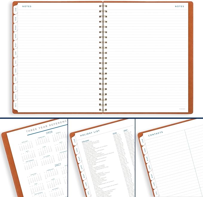 AT-A-GLANCE 2026 Planner, Weekly & Monthly, 8.5" x 11", Large, Signature, Distressed Brown (YP9050926)