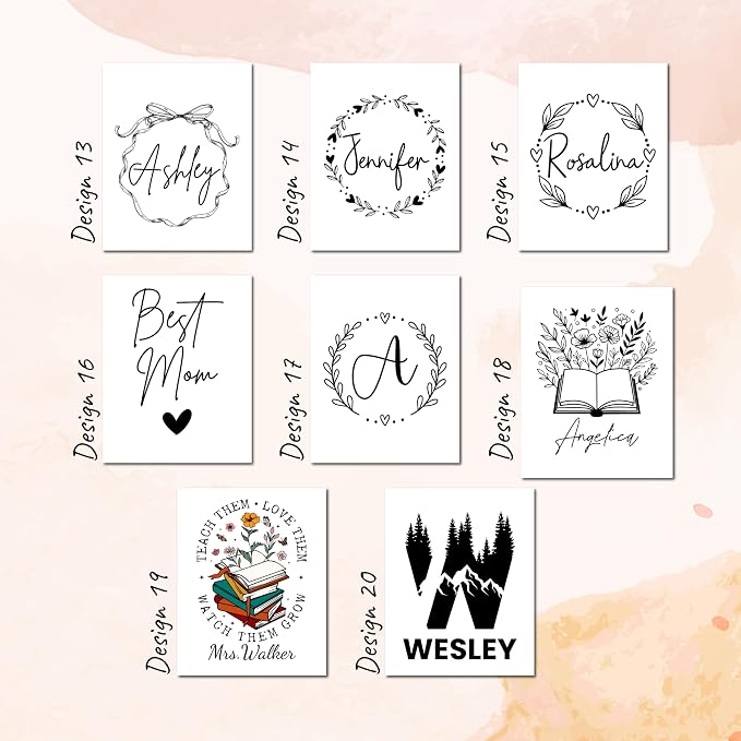 Personalized Magnetic Bookmark with Name, Custom Name Page Marker for Readers, Teachers, and Students, Floral and Botanical Design (1-Mix)