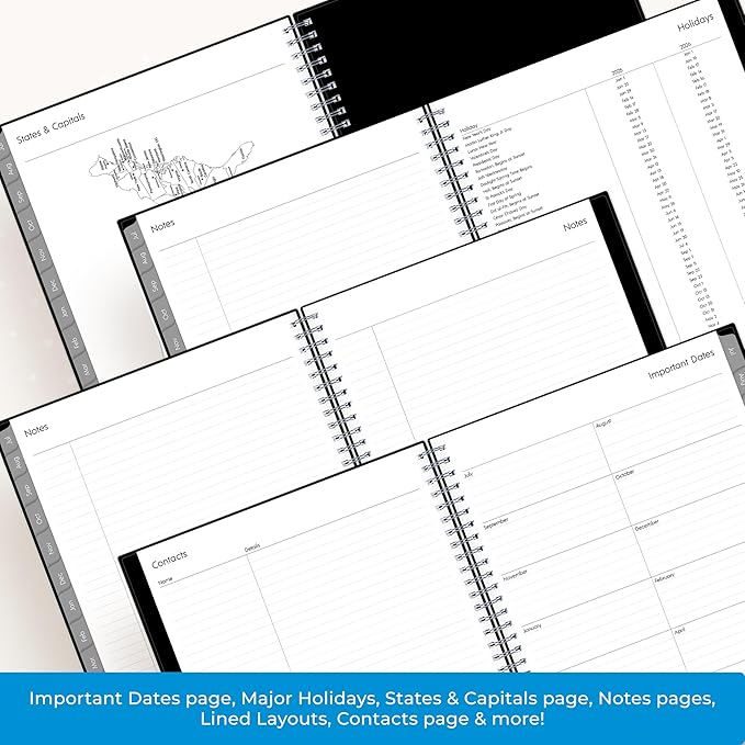Blue Sky 2025-2026 Monthly Academic Year Planner Calendar, July 2025 - June 2026, 8" x 10", Monthly Layout, Flexible Cover, Wirebound, Laminated Tabs, Enterprise