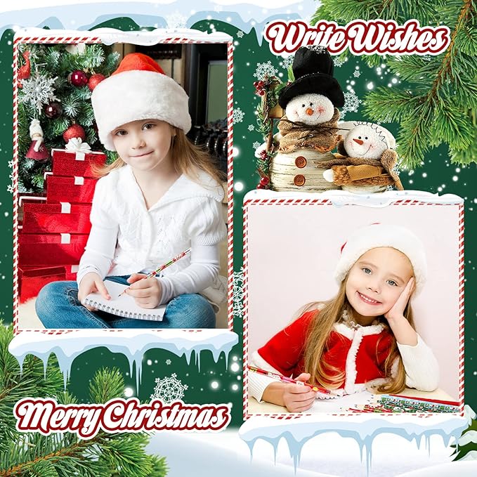 Yexiya 192 Pcs Christmas Pencils for Kids Bulk Colorful Holiday Wood Pencils with Erasers Xmas Snowman Santa Elk Christmas Classroom Gifts for Goodie Bags Office School, 12 Styles