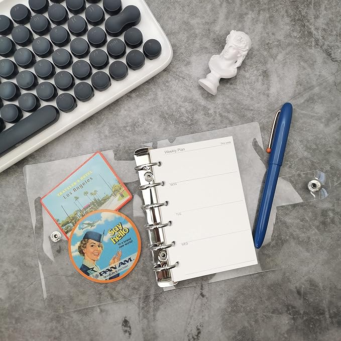 Zelten 1 Pack A7 45 Sheets/90 Pages Weekly Planner Loose Leaf Punched Paper Refills Paper for 6 Hole Binder Personal Organizer Diary Notebook Refillable Planner