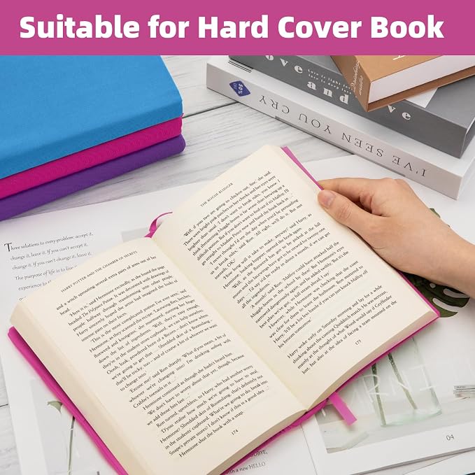 KICNIC Big Rose Fabric Book Cover for Hardcover, 9x11 Inch, 1 Pack, Up to 10”x12.5”, Adjustable School Book Sleeve Protector for Teens, Stretchable Decorative Cloth Book Sox for Book Lovers