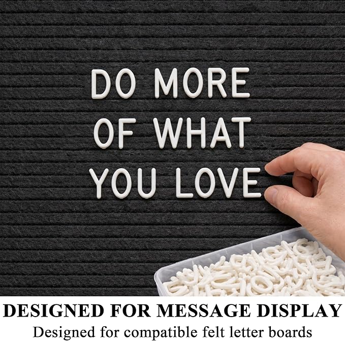 C CRYSTAL LEMON 3/4 Inch White Letter Board Letters, 336 Pcs Plastic Letters Numbers Symbols, Replacement Set for Compatible Felt Letter Boards, No Board Included
