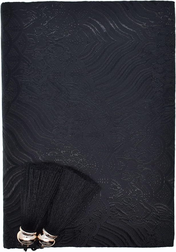 BLBMH B6 Notebook Cover 5x7.2 | Handmade Fixed Non-Stretch Fabric Sleeve with Bookmark | for Small Journal Planner Travelers Notebook | Gift for Women - Black
