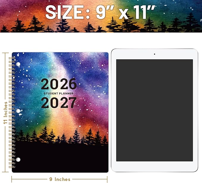 Student Planner 2026-2027 - School Planner 2026-2027, August 2026 - June 2027, 8.5" x 11", Monthly and Weekly Calendar for Middle or High School