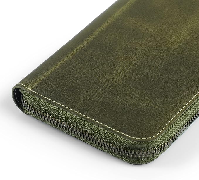 Londo Genuine Leather Padfolio – Portfolio Folder with Pencil Holder, Notepad & Zipper Closure for Business, Office & Travel