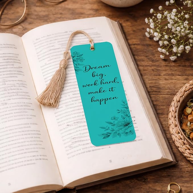 Printable Bookmarks - Blank Bookmark Printing Paper for Inkjet & Laser Printers - 2" x 6" Perforated Bookmarks 5 per Page - 25 Sheets / 125 Book Marks (Teal Blue)