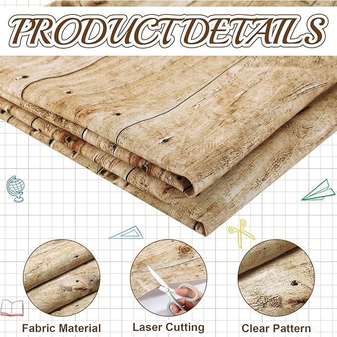 Mindsoft Bulletin Board Paper 48'' x 107'' Class Boards for Classroom Bulletin Boards Everyone is Welcome Classroom Board Decor Pillows Curtains Crafts(Rustic Wood,2 Pcs)