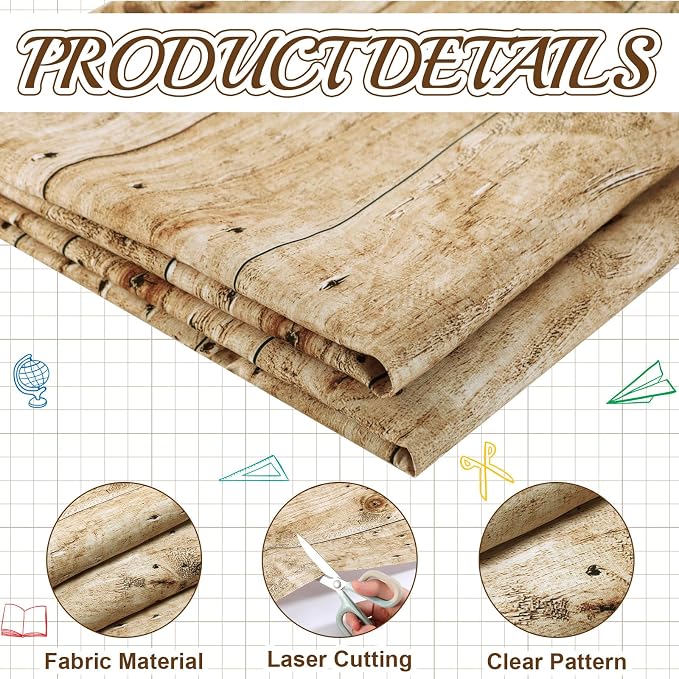 Mindsoft Bulletin Board Paper 48'' x 107'' Class Boards for Classroom Bulletin Boards Everyone is Welcome Classroom Board Decor Pillows Curtains Crafts(Rustic Wood,2 Pcs)