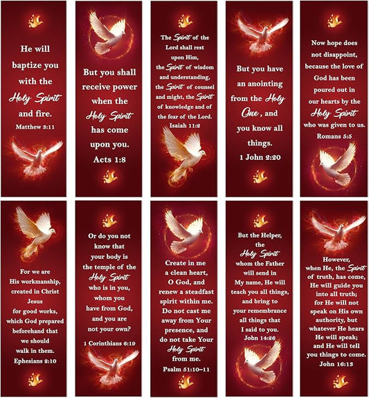 Come Holy Spirit Bookmarks Gifts - Wxiben 200 Pcs Confirmation Bookmarks Christian Religious Book Markers Page Clip Bible Verses Confirmation Gift for Women Men Church Sunday School Party Favors