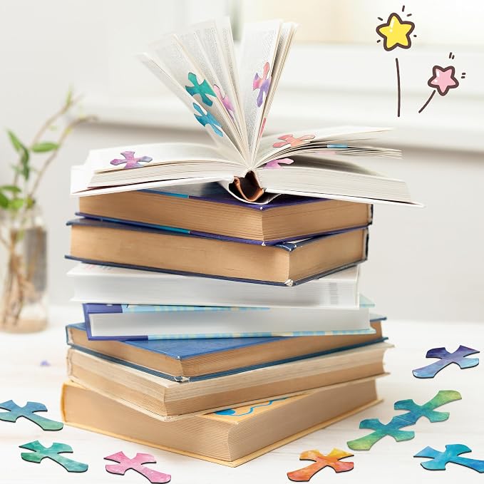 50Pack Magnetic Bookmarks Christian Bookmarks Bulk Cross Bible Bookmark for Reading Women Men Kids Book Lovers Gifts, Religious Magnet Bookmark Clips Cute Personalized Book Markers (Watercolor-P)