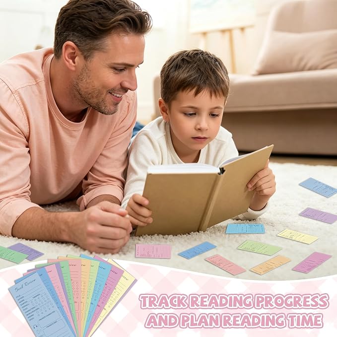 240 Pcs Book Lovers Gifts Colorful Book Review Bookmarks Bookclub Gifts Reading Log Page for Bookish Read Marks Reading Page Tracker for Teacher Appreciation Day