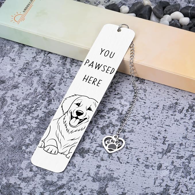 Golden Retriever Dog Dad Fathers Day Gifts - Golden Retriever Bookmark, Dog Bookmark for Dog Lovers GIF ts for Women, Reading Accessories, Pet Owner Page Marker Dog Themed Book Club GIF ts