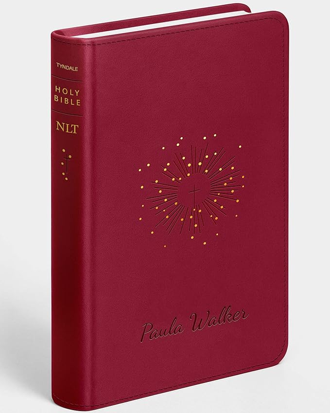 Personalized NLT Bible with Engraved Name, Aurora Cranberry Thinline Reference Edition, Faux Leather, New Living Translation