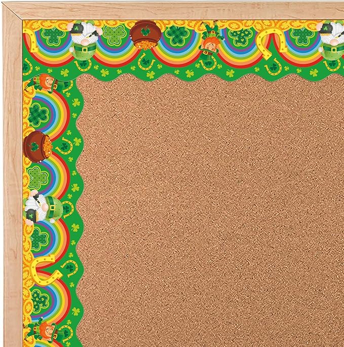 72 Feet St Patricks Day Shamrock Clover Borders for St. Patrick's Day Bulletin Board Classroom Decoration