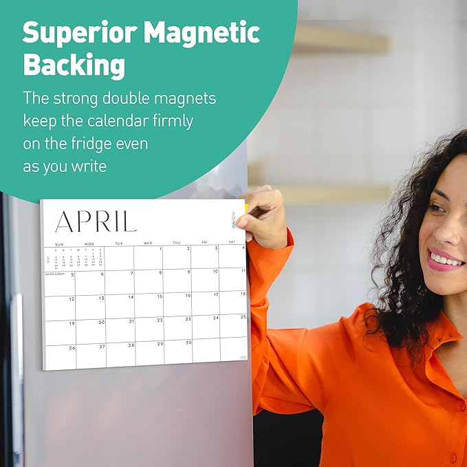 S&O Simple Magnetic Fridge Calendar from January 2026-June 2027 - Tear-Off Refrigerator Calendar to Track Events & Appointments - 18 Month Magnetic Planner for Fridge for Easy Planning-8"x10”in