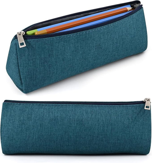 Green Large Capacity Pen Bag Portable Stationery Pouch Premium Nylon Oxford Cloth Zipper Organizer for Office Business Travel