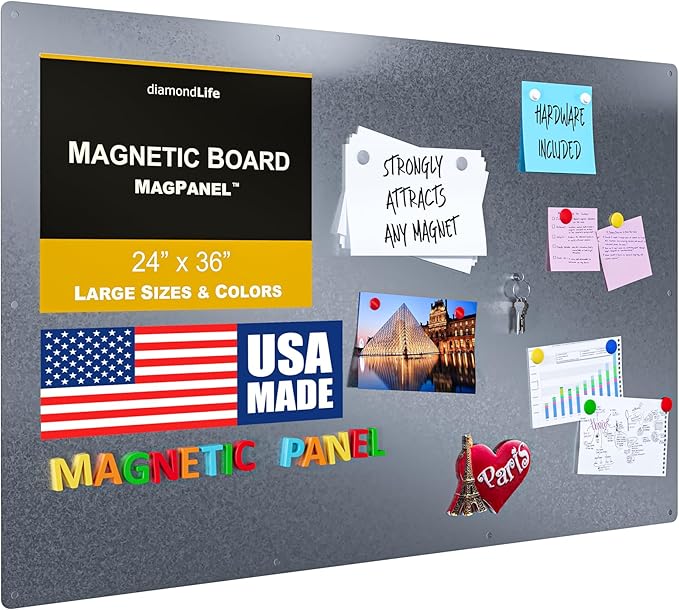 24"" x36 - Magnetic Board - Memo & Vision Board for Home, Office, and Classroom - Magnet Board for Kids - Pre-drilled Mounting Screws Included