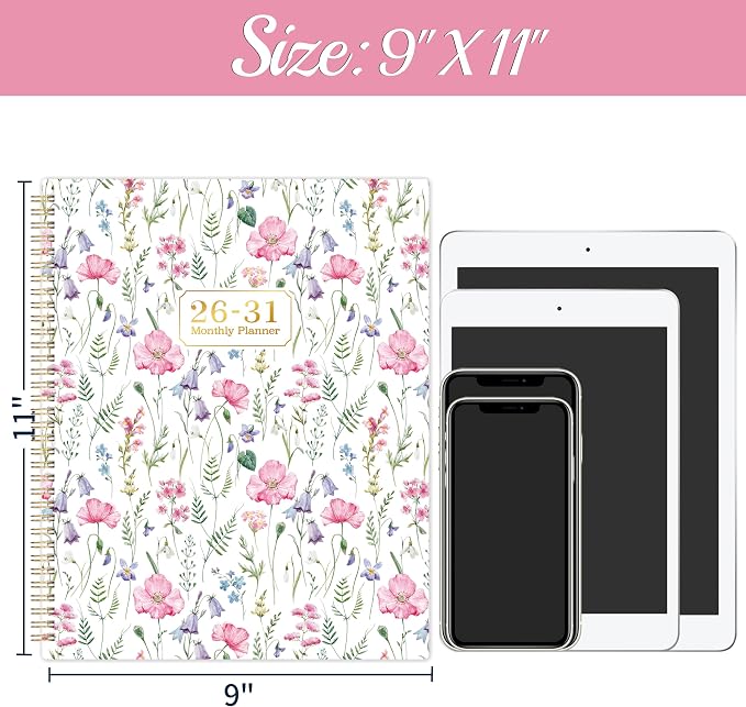 2026-2031 Monthly Planner/Calendar - 5 Year Planner 2026-2031, Jul. 2026 - Jun. 2031, 9'' x 11'', with Coated Tabs, Inner Pocket