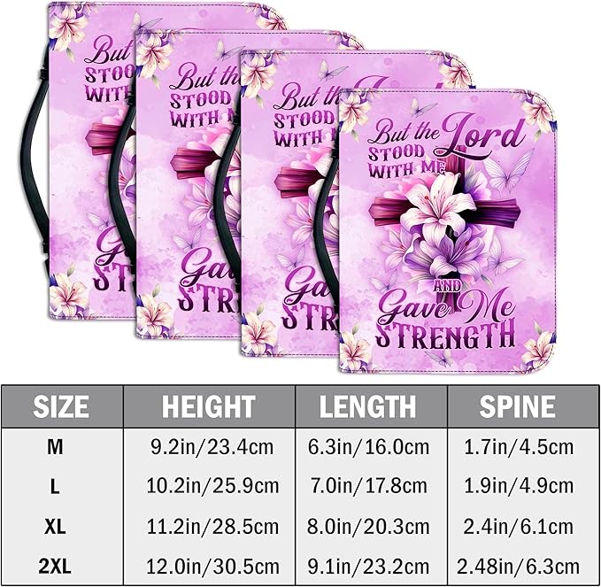 Personalized Bible Cover for Men, Christian Bible Case PU Leather, Jeus Bags Religious Appreciation Gifts for Women Girls Daughter Christian with Handle Zipper (BIBLE-04, M-2Xl)