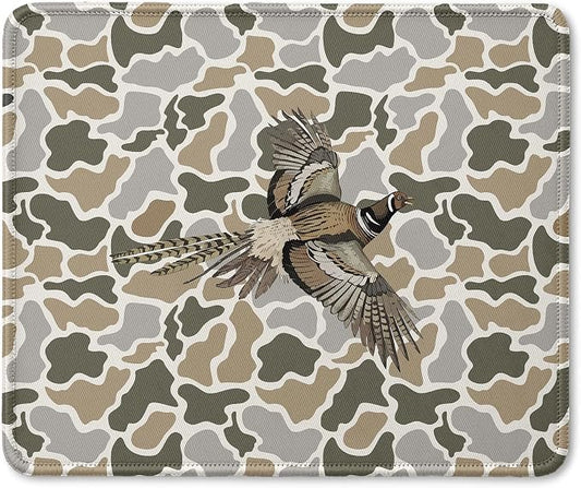 Camo Flying Bird Mouse Pad, Bird Lover Gifts, Wildlife Hunting Style Animal Mouse Pad for Home Office Computer Gaming Desk Essentials, 9.5x7.9 Inch
