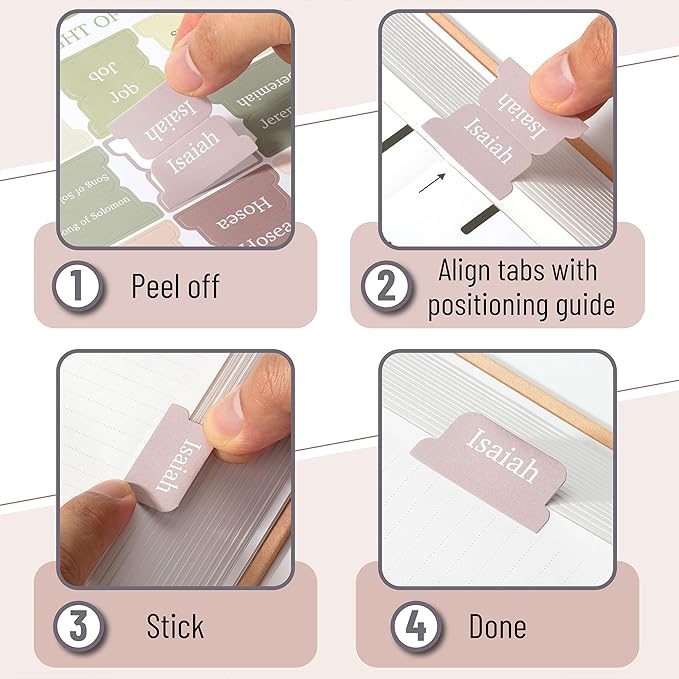 Mr. Pen- Bible Tabs, 75 Tabs, Laminated Bible Tabs for Women and Men, Bible Tabs for Study Bible, Large Print Bible Index Tabs, Bible Book Tabs, Bible Labels Tabs, Mr Pen Bible Tabs