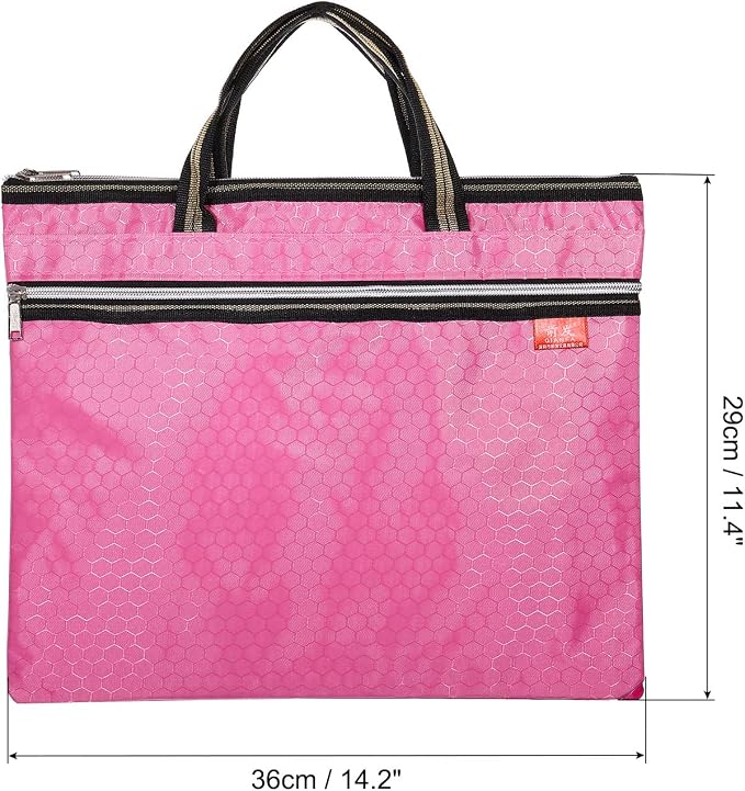PATIKIL Waterproof Zipper File Bag, Documents Books Tools Storage Zip Pouch for Office Travel, Pink