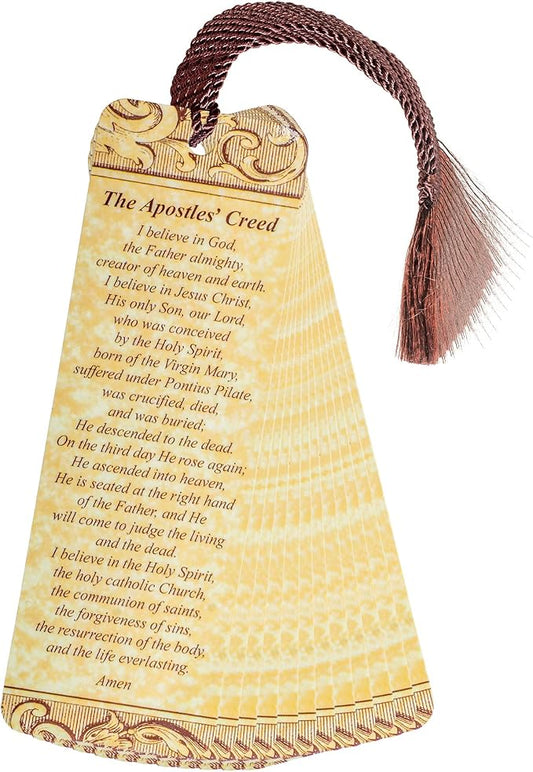 Dicksons The Apostles' Creed Watercolor Gold Tone Cardstock Tassel Bookmarks Pack of 12