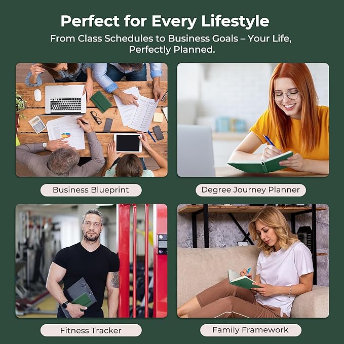 Weekly Monthly 2026-2027 Planner (July 26-Dec 27),6.5"x3.75",18 Months Agenda Plan with Month Tabs & Pocket,Expenses/Note Pages, Academic Calendar with Vegan Leather Cover,Green