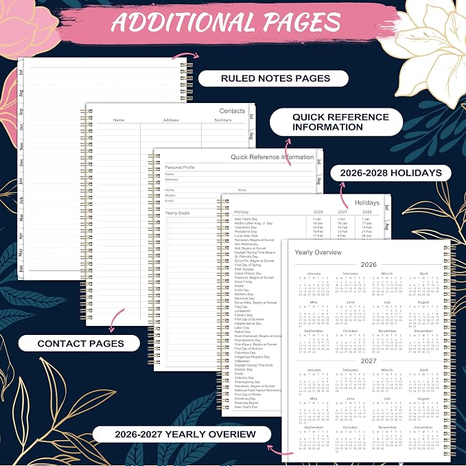 Planner 2026-2027 - Academic Planner 2026-2027 Weekly and Monthly, 8.5" x 11", July 2026 - June 2027, Calendar Planner Spiral Bound with 12 Monthly Tabs