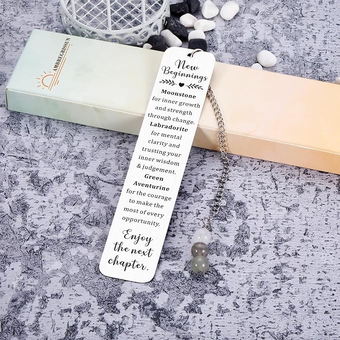 Welcome Gifts for New Employees - New Beginnings Gifts for Women Natural Crystals Bookmark Coworker Leaving Goodbye Farewell Gift for Women Going Away Gift for Friends Anxiety Relief Healing Crystals