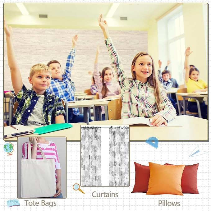 Mindsoft Bulletin Board Paper 48'' x 107'' Class Boards for Classroom Bulletin Boards Everyone is Welcome Classroom Board Decor Pillows Curtains Crafts(White Shiplap,1 Pc)