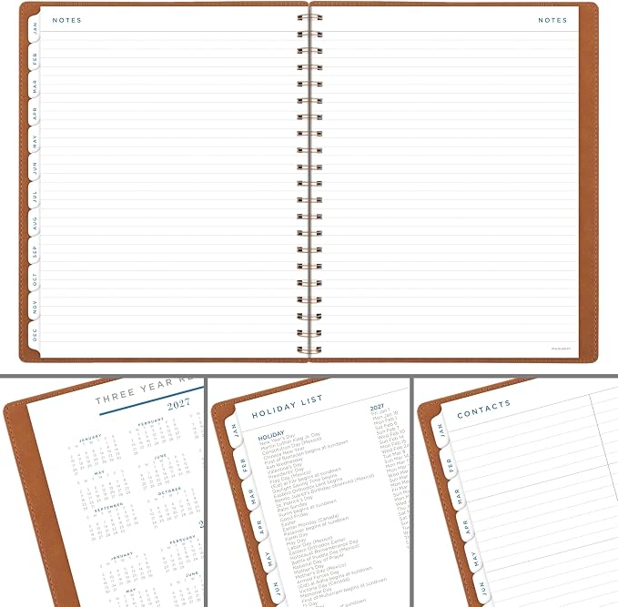 AT-A-GLANCE 2027 Planner, Weekly & Monthly, 13-Month Jan-Jan, 8.5" x 11", Signature, Distressed Brown (YP9050927)