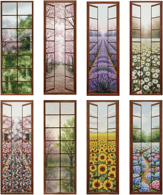 40 Pcs Window View Paper Bookmarks, Aesthetic Flower Reading Book Marks for Women Men, Vintage Scenery Bookmark Set Gifts for Book Lovers Teachers Students Office Workers