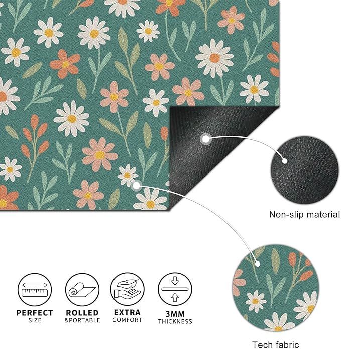 HOMETITUTE Large Mouse Pad 31.5 x 11.8 Inch Daisy Floral Desk Mat Extended Keyboard Pad Non Slip Computer Mouse Pads Waterproof Desk Pad for Office Accessories Gaming Home Workspace Decor