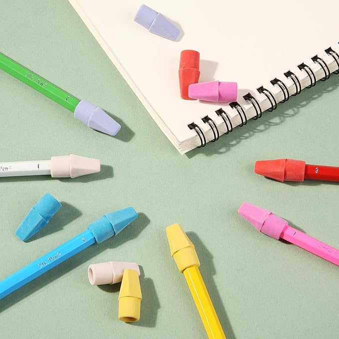Mr. Pen- Pencil Erasers Toppers, 120 Pack, Colorful, Latex Free, No Smudge, Mr Pen Erasers for Pencils, Pencil Top Erasers, Eraser Caps, Eraser Tops