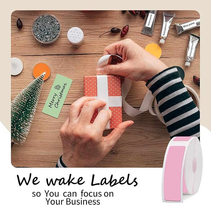 Label Maker Tape - 5 Rolls(800 Pieces) for D11/D110/D101 Printer Address Name File Waterproof Label Sticker for Daycare,School,Lunch Boxe and Cup,Christmas Supplies(0.47 x 1.57 Inch)