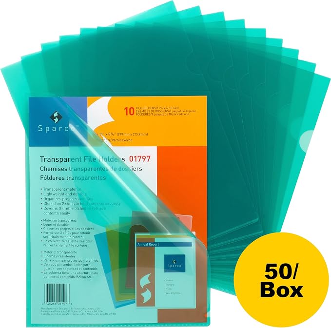 Business Source Transparent Poly File Holders