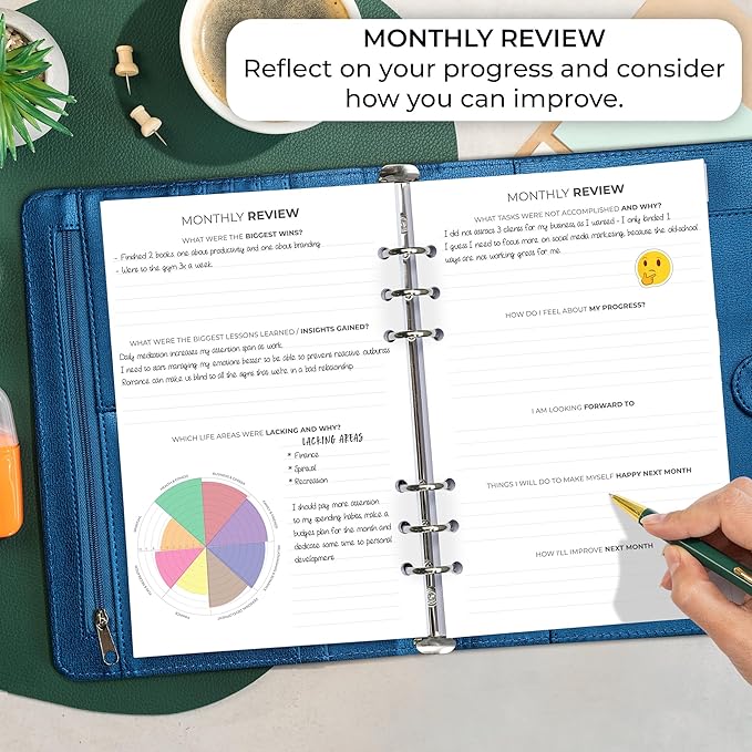 Clever Fox Weekly Planner Binder – Goal Setting Planner for Time Management & Weekly Tasks – Work & Life Organizer with To Do List & Habit Tracker – Undated, 7″ x 10″ Hardcover (Mystic Blue)