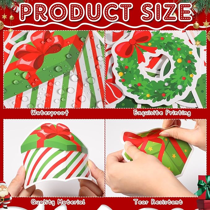 Funrous Christmas Bulletin Board Decoration Set Xmas Tree Classroom Decor Snowman Santa Claus Gnome Snowflake Cutout Winter Border Trim for Xmas Holiday Office Wall Door Supplies(Christmas Tree)