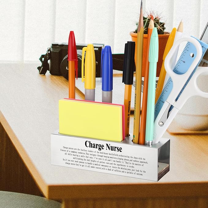 Funny Charge Nurse Appreciation Gift for Head Nurses Healthcare Leaders, Nurse Office Décor for Hospital Workstations, Medical Professional Humor Gift, office Pencil Holder Desk for Desk SD280