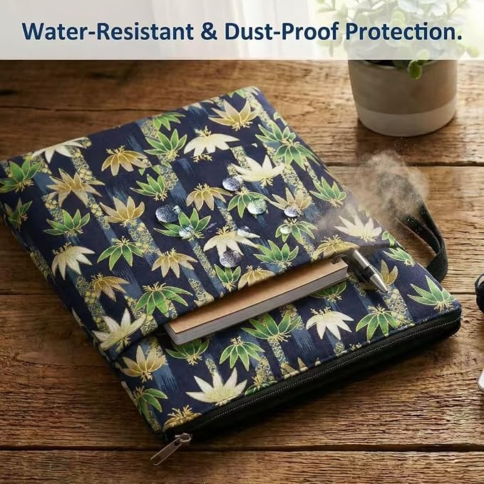Book Sleeve for Paperbacks – Padded Book Cover with Zipper, Dust-Proof Protector Sleeve, Fabric Books Pouch Fit for Books Notebook Journal, Maximum 8x11inch