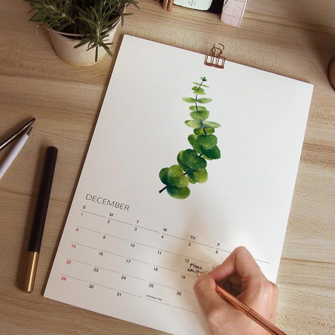 Tropical Plant Art - 2026 Botanical Watercolor Wall Calendar, Foliage Painting Planner, Christmas Gift for Plant Lover, A4 21 x 29.7 cm (2)