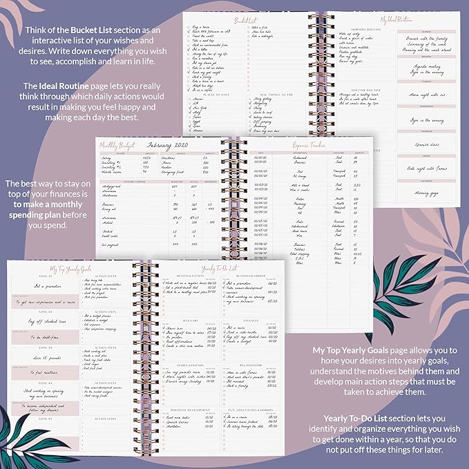 PLANBERRY Large Weekly Planner Premium – Undated Life & Budget Planner – Organizer & Productivity Journal, 8x10.4″ (Wild Purple)